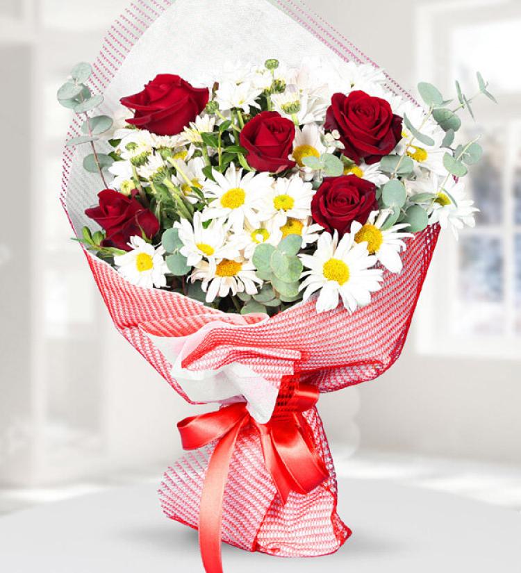 Gül ve Papatya Buketi